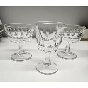 Arcoroc Arctic Goblets Mixed Set of 3 Glasses Wine Goblet Footed Cups France